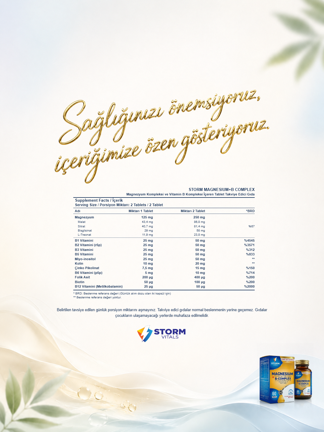 Storm Vitals Magnesium + B-Complex 60 Tablet