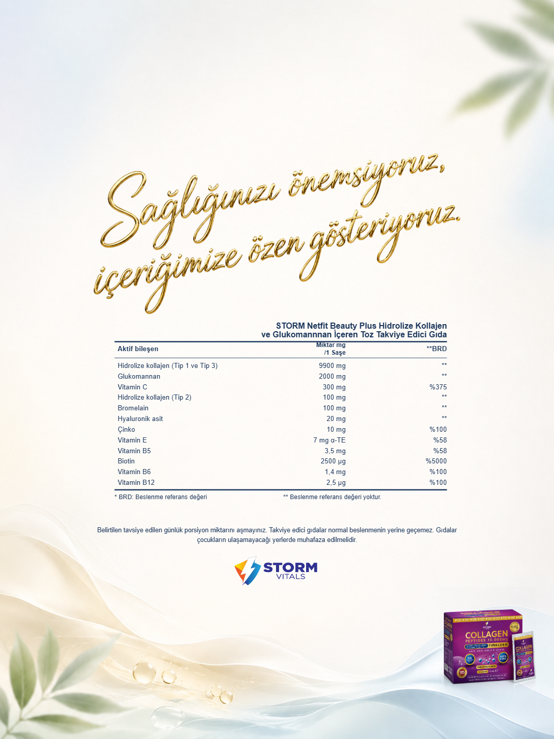 Storm Vitals Collagen Peptides 10.000mg 30 Saşe