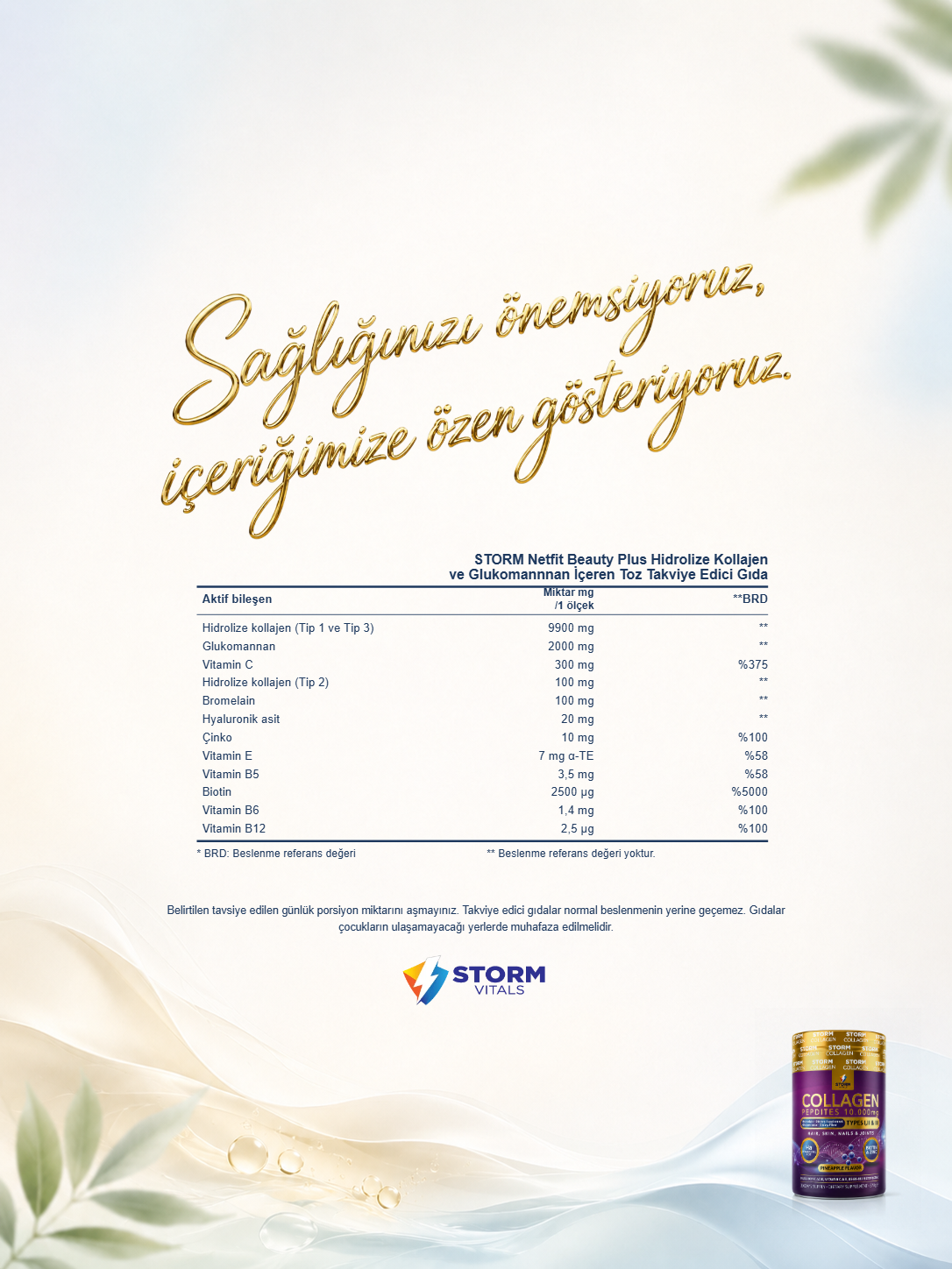 Storm Vitals Collagen Peptides 10.000mg 378 g Toz