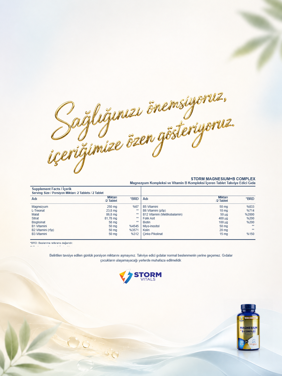 Storm Vitals Magnesium + B-Complex 180 Tablet